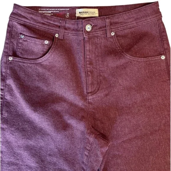 Baykan Denim Mauve Design Sample Jeans Cropped Fit - Picture 9 of 16